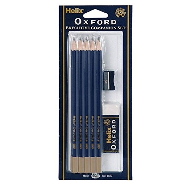 Helix Oxford X10 HB Pencils with Plastic Sharpener and Eraser