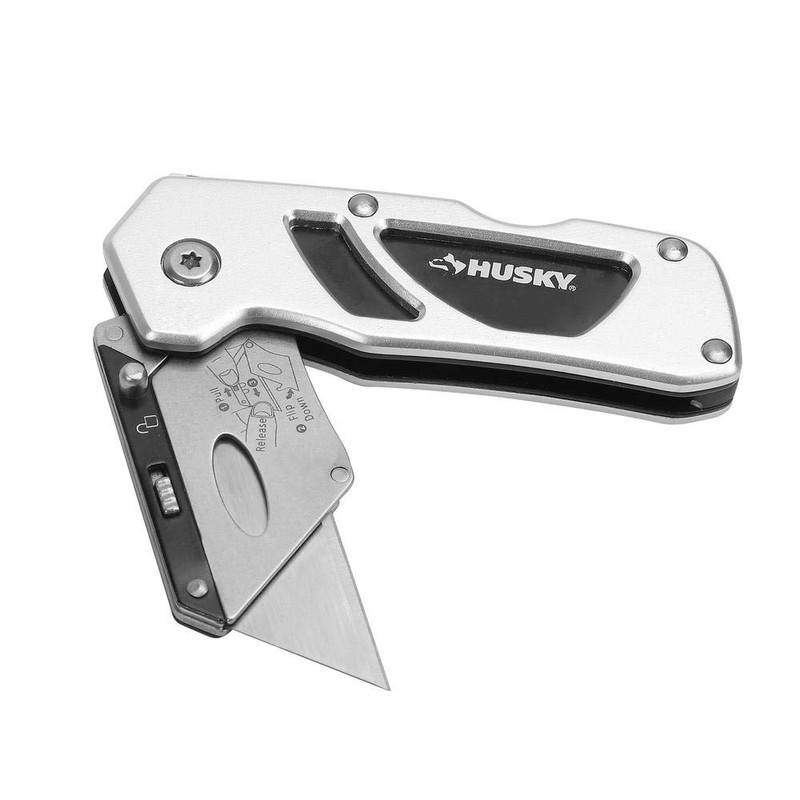 Husky Folding Sure-Grip Lock Back Utility Knife w/ Single Disposable
