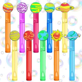 20Pcs Outer Space Planet Bubbles Wands Outer Space Bubbles Bulk, Planet Birthday Party Supplies Bubble Wands Bulk Goodie Bags Stuffer Suitable for Classroom Prize Space Themed Party