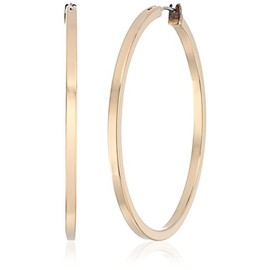 GUESS "Basic" Gold Square Sterling Silver Edge Hoop Earrings