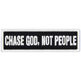 Rocking Planet Chase God Not People Parche bordado divertido insignia de motociclista con cierre de gancho y bucle