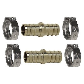 Brass, Stainless Steel Repair Kit with Cinch Clamps, PEX Connection Type, 5/8" PEX Size - 1 Each