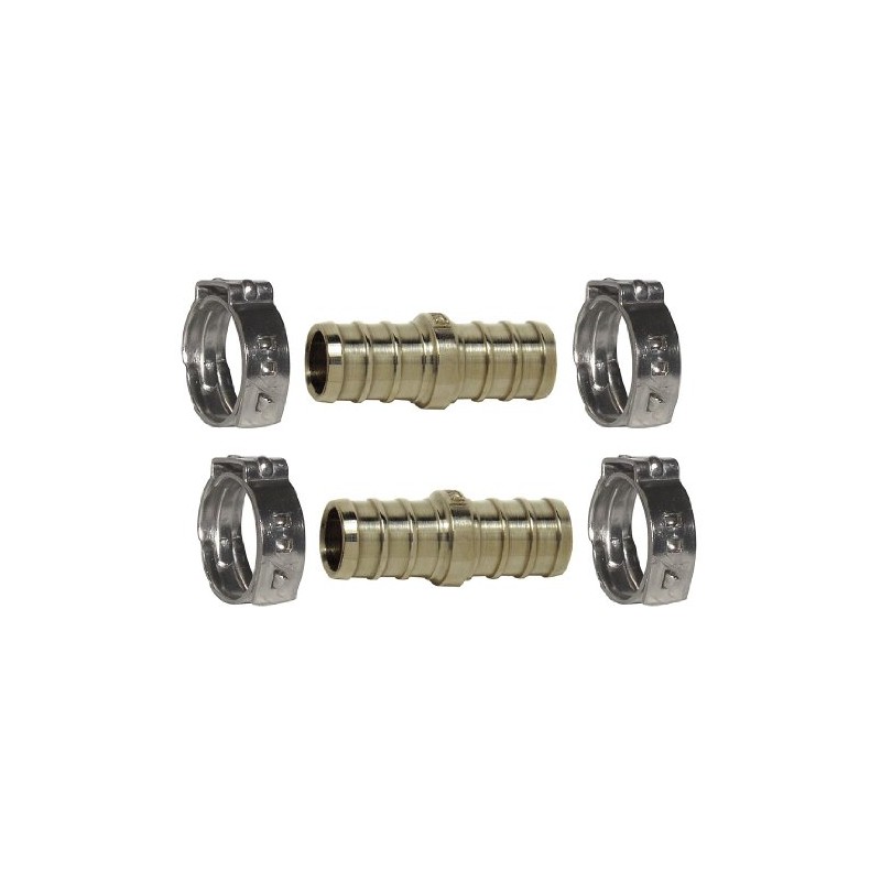 Brass, Stainless Steel Repair Kit with Cinch Clamps, PEX Connection