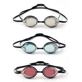 Adult Swimming Goggles with UV Protection Coated PC Lenses for Water Activities Double Band Red