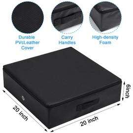 Foilswirl 2 Pack Weightlifting Crash Pad Black Silencer Weightlifting Drop Pads with PVC Leather Cover Barbell Deadlift Mat 20 x 20 x 6 Inches for Climbing Sport Supplies