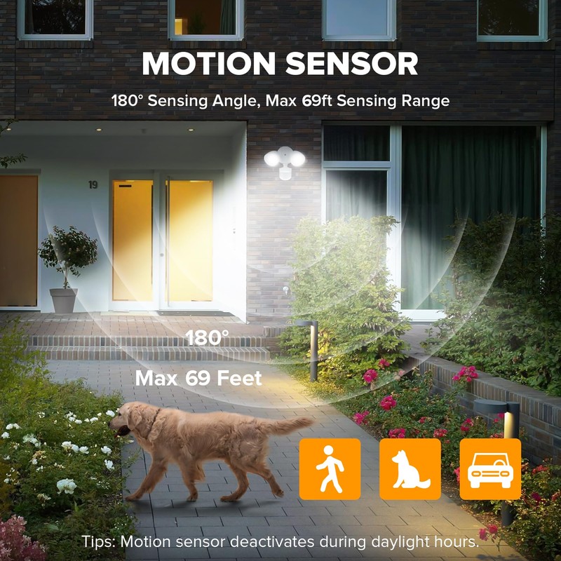 UME 2 Pack 32W 3500 Lumen LED Security Lights Motion