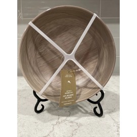 Tommy Bahama SET 4 SALAD BOWLS Tommy Bahama Gray Birchwood Wood Grain Melamine Soup Serve NEW