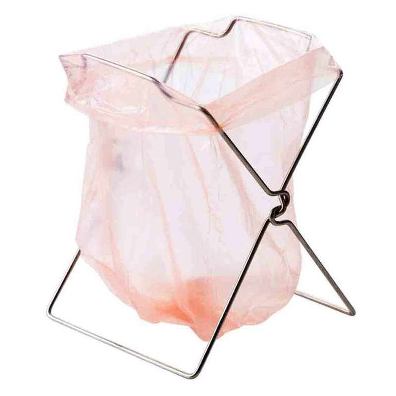 Stainless Steel Trash Bag Holder Folding Garbage Bag Shelf Home