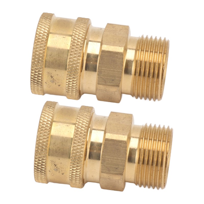 2Pcs Pure Copper M22 High Pressure Washer Fitting Adapter 3/8