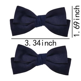 2 PCS Hair Bow Clips for Baby Girls Bowknot Hair Barrettes Bows Alligator Hair Clips for Girls Baby Bows Hairpins Cute Hair Accessories for Kids Girls, Navy Blue