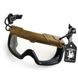 Alpha Label Anti-Fog Lenses, Helmet Rail, Mounted, Goggles, Tan, Brown, Lightweight, Compatible with ARC Rails, Survival Game, Paintball