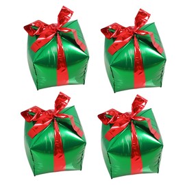 Vaguelly 12pcs Creative Cube Aluminum Film Balloons for Christmas Party Decorations Unique Square Shape Lightweight Design for Holiday Celebrations Festive Atmosphere