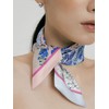 Ben & Q D_Flower-Pink Long Twilly Silk Scarf