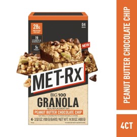 MET-Rx (3 pack) MET-Rx Big 100 Protein Bars, Granola Peanut Butter Meal Replacement Bar
