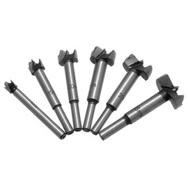 TOPWAY Forstner Wood Drill Bit 6PCS,10-35mm Carbide Steel Woodworking Hinge Boring HSS Hole Saw Drilling Set for Plastic Plywood Cork Splint Particle Board