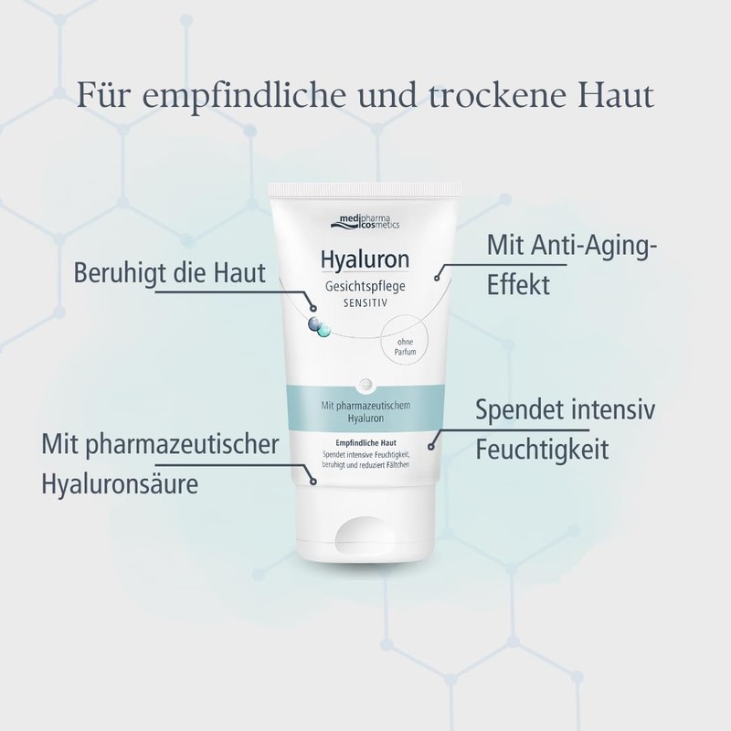 Hyaluronic Facial Care Sensitive - Soothes the Skin and Moisturises