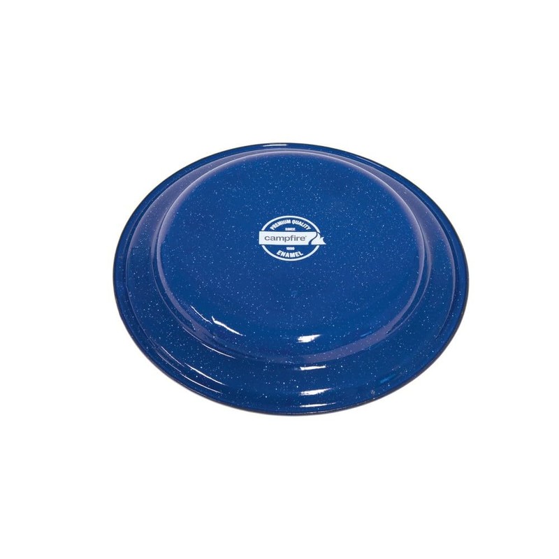 Campfire Enamel Flat Plate, 27 cm Size, Navy