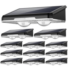 UGDLUCK Solar Fence Lights Outdoor, 7 Fixed Colors ＆ Color Changing IP65 Waterproof Solar Powered Lights Outdoor for Backyard/Patio/Fence/Wall/Deck/Step/Porch/Railings/Pool (12pack)