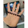 RAYON GARNET bead bracelet MEN Stretch 10mm Untreated 7 7.5