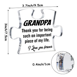 Moyel Grandpa Gifts Christmas Birthday Gifts for Grandpa Funny Puzzle Acrylic Plaque Grandfather Gifts from Grandkids Best Grandpa Gifts On Fathers Day