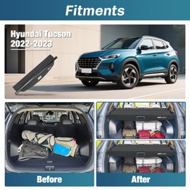 Nilight Cargo Cover Fit for Hyundai Tucson 2021 2022 2023 2024 2025, Retractable Privacy Security Shield Shade Rear Trunk Cover, with Trunk Storage Net