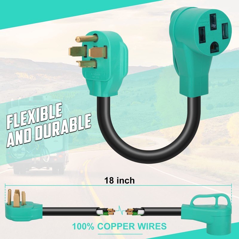 14-30P to 14-50R EV Charger Adapter from Dryer for EV