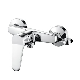 Ibergrif Shower Mixer Valve Wall Mounted, Shower Faucet Single Lever Shower Mixer Bar, with Shower Head Holder, Chrome Finished, Silver M12059-1