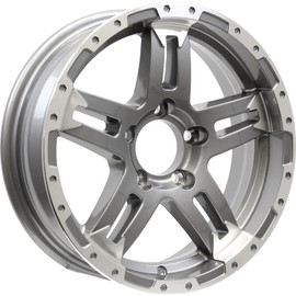 eCustomrim Aluminum Trailer Wheel 15X5 15 X 5 5 Lug 4.5 Center Turismo Gun Metal Rim