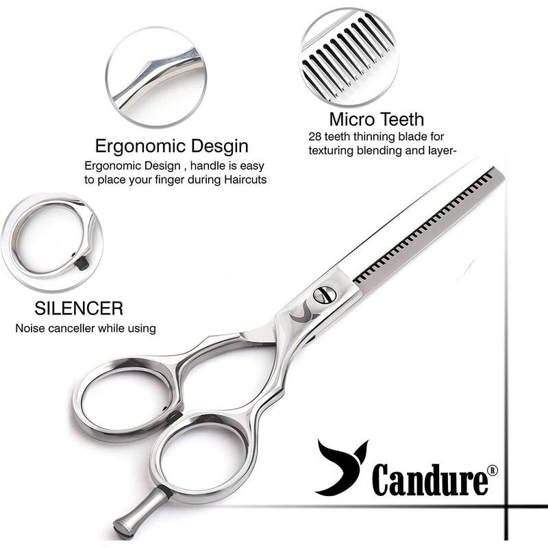 Hairdressing Barber Salon Scissors, Thinning Scissors set 5.5", New Silver