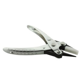 The Beadsmith Round Nose/Nylon Flat Nose Parallel Pliers, 5.5 inches (140mm) Steel Tool for Jewelry Making, with Spring