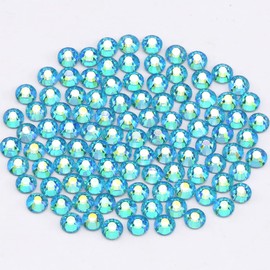 Rhinestones Novani Rhinestones for Crafts Glass Crystals Nail rhinestones Flatback Nail Gems and Rhinestones for Nails Art Makeup Face Clothes Shoes Decoration DIY(SS10,1440pcs,Aquamarine AB)