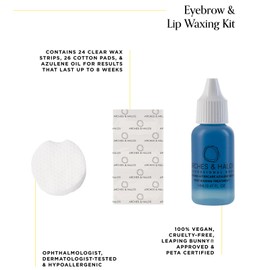 Arches & Halos Kit de depilación de cejas y labios - Suave, no irritante, depilación facial no deseada - Crecimiento lento del vello, resultados duraderos - Vegano y libre de crueldad