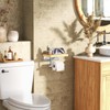 Tindbea Toilet Paper Holder with Wood Shelf, Wooden Wall Mount