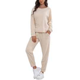 DAVID ARCHY Women Sweatsuits 2 Piece Set Casual Sweat Set for Women Pullover and Jogger Sweatpants Tracksuit Lounge Set