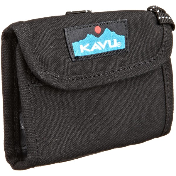 KAVU Wally Trifold Wallet with Coin Pocket and Key Ring - Black