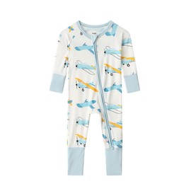 SUZEL Baby Viscose from Bamboo Footless Pajamas Boys Girls Zippy Pjs Sleep 'N Play Romper - 0-24 Months (Plane+Blue, 18-24M)