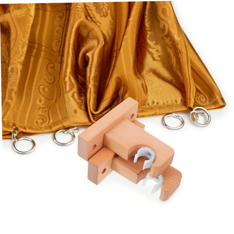 Operitacx 2pcs Wooden Curtain Rod Brackets for Ceiling Mount Heavy