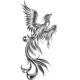 2 Sheets Dragon and Phoenix Tattoo Fake Tattoo Arm Tattoo XQB327 664