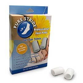 Pure Stride Gel Toe Tubes, Professional Foot Pads - Cushion Protectors for Hammer Toes, Bunions, Corn, Blisters - Toe Separator Cushions, 2 Pads (Small)