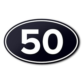 50 Mile Ultra Anti-UV Vinyl Oval Car Bumper Sticker - Running & Cycling Races - Black