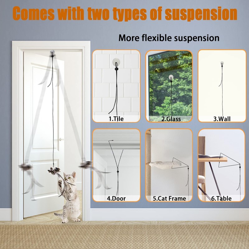 Mitubati Cat Toys Indoor Hanging Door Retractable Flying Da Bird