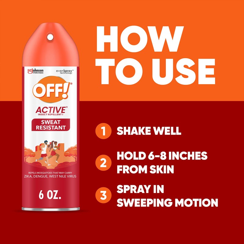 OFF! Active Insect Repellent, Sweat Resistant, Repells Mosquitoes, 6 oz