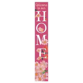 8"x48" Spring Welcome Sign for Front Porch, Hello Spring Porch Sign for Front Door, Durable PVC Welcome Home Decorations for Outdoors (Design 14)