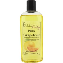 All Natural Pink Grapefruit Massage Oil, 4 oz, 100% Natural Ingredients with Sweet Almond & Jojoba Oil, Relaxing Scent for Men & Women