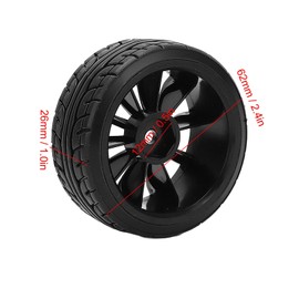 4 Pieces 1/10 Drift Car Tyres Hard Tyre for TT02 On Road Drifting Car RC Rubber Tyre and Set Black