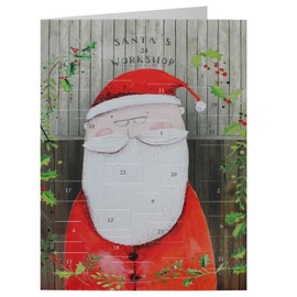 Christmas Card Advent Calendar with Red Envelope - Santa by artist Sarah Curedale 9275