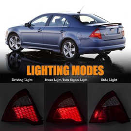 YEQSHNG Halogen Type Tail Light Fit For 2010-2012 Ford Fusion Left Driver Side Rear Tail Light Rear Lamp Replacement For 9E5Z13405A