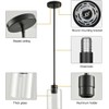 KLSS Black Pendant Lights Kitchen Island - Clear Glass Pendant