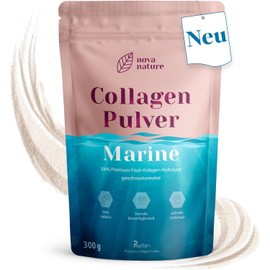NovaNature® Marine Collagen Powder 300 g - Bioactive Collagen Hydrolysate from Fish Collagen - Unique Solubility, Tasteless