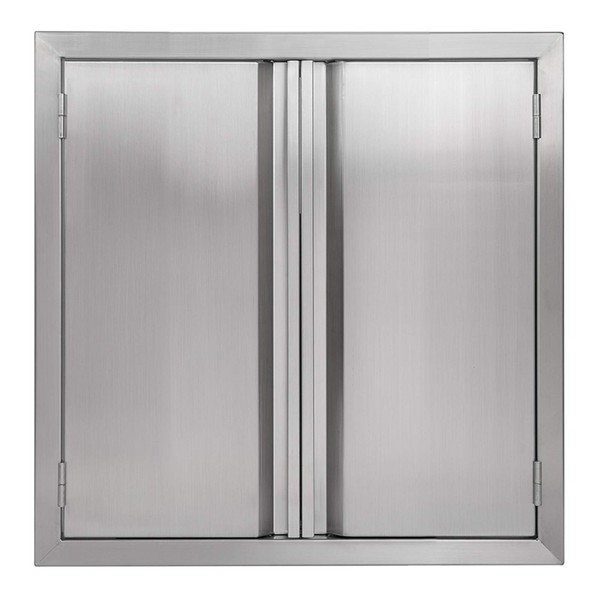 BI-DTOOL Double BBQ Access Door 24" W x 24" H 304 Brushed Stainless Steel BBQ Island Doors for Outdoor Kitchen, Outdoor Cabinet, Barbeque Grill or BBQ Island